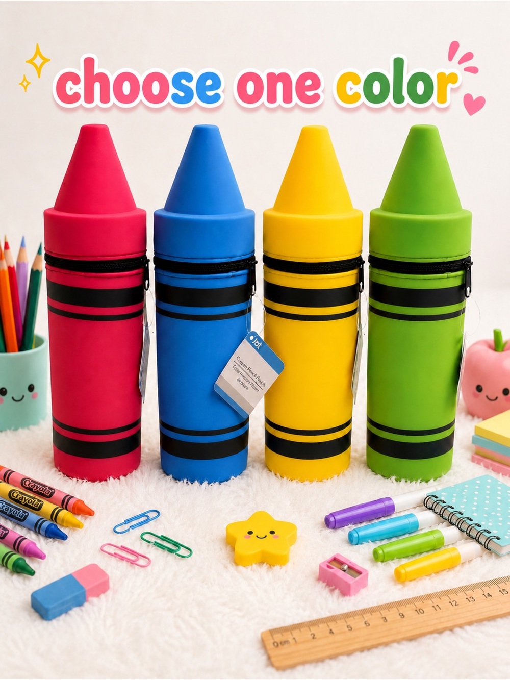 Choose color! Neoprene pen/pencil/school supply holder.